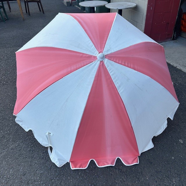 UMBRELLA, Beach, Red & Cream